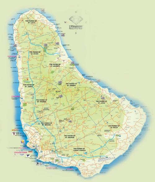 Map of Barbados